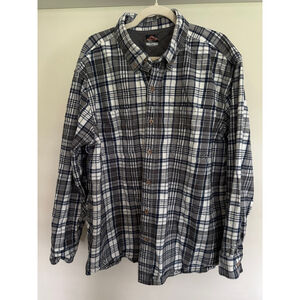 Ridgecut Mens Flannel Shirt 2XL Gray Plaid Thick Material Toughwear